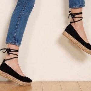 Black Reformation Joan Ballet Suede Espadrilles